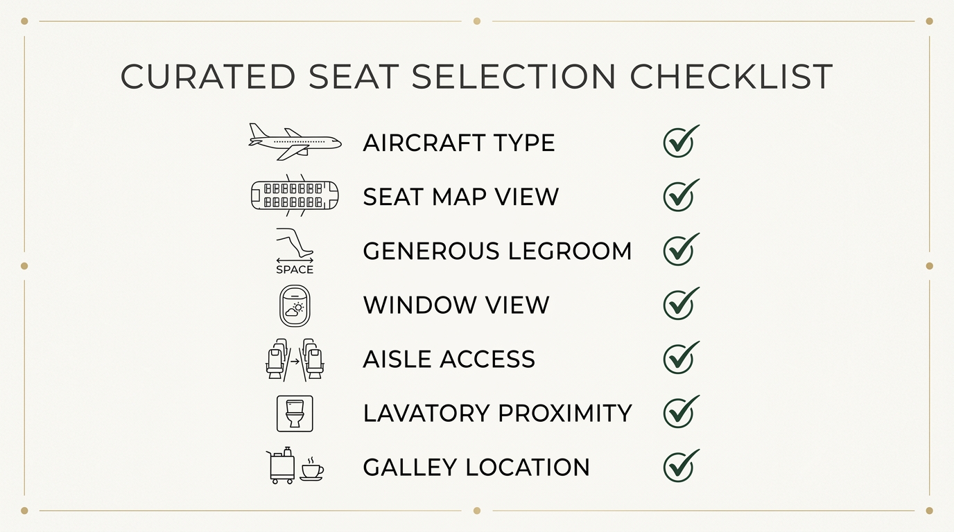 Checklist for selecting the best airplane seat