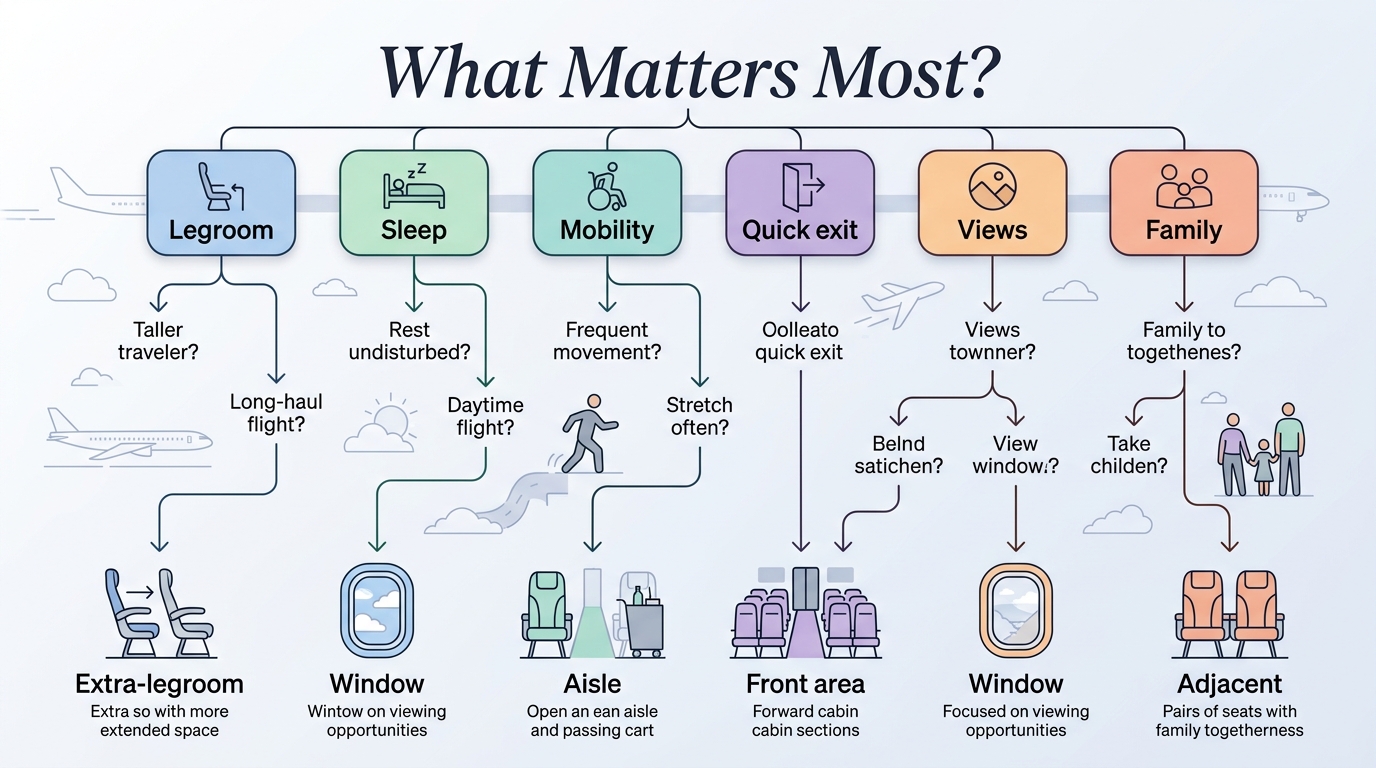 Decision guide for choosing the best airplane seat