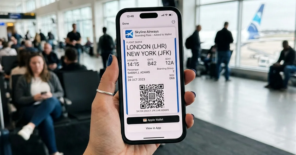 Hawaiian Airlines mobile app check-in and digital boarding pass on a smartphone