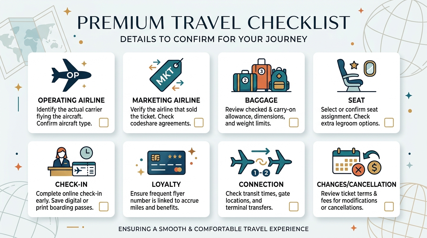 Checklist for comparing one-way and round-trip flight options