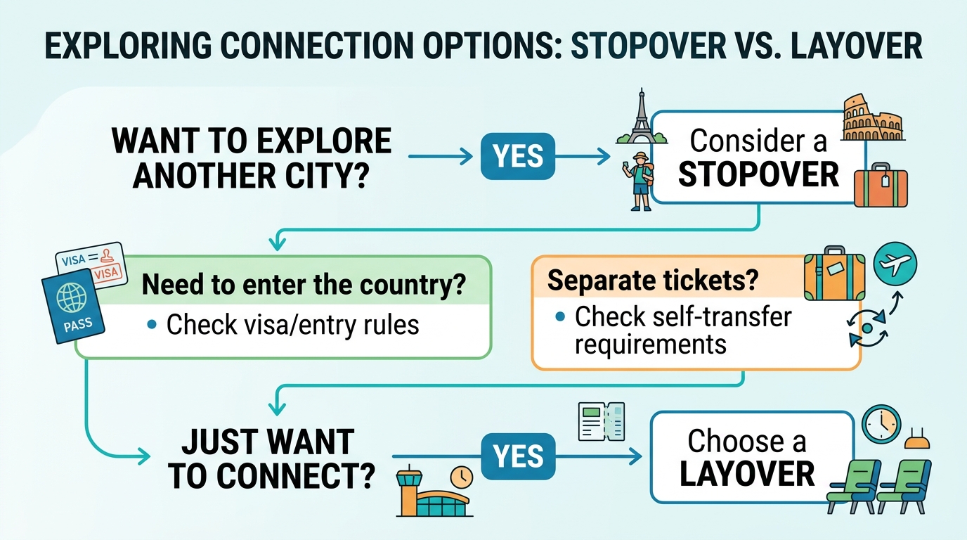 Decision guide for choosing between a stopover and a layover