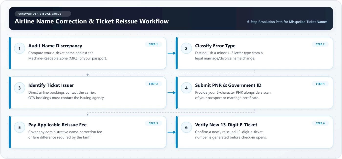 Airline Name Correction & Ticket Reissue Workflow