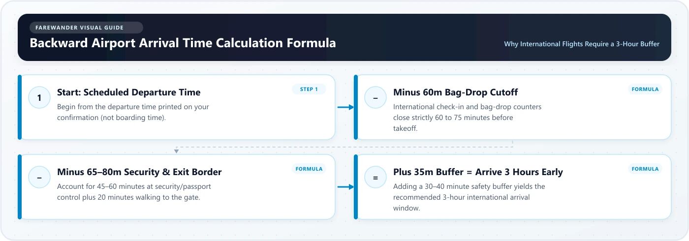 Backward Airport Arrival Time Calculation Formula