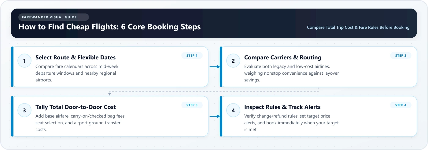 How to Find Cheap Flights: Core Booking Steps